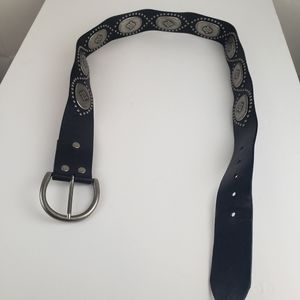 Aura Womens Western Tooled Leather Belt studded XL